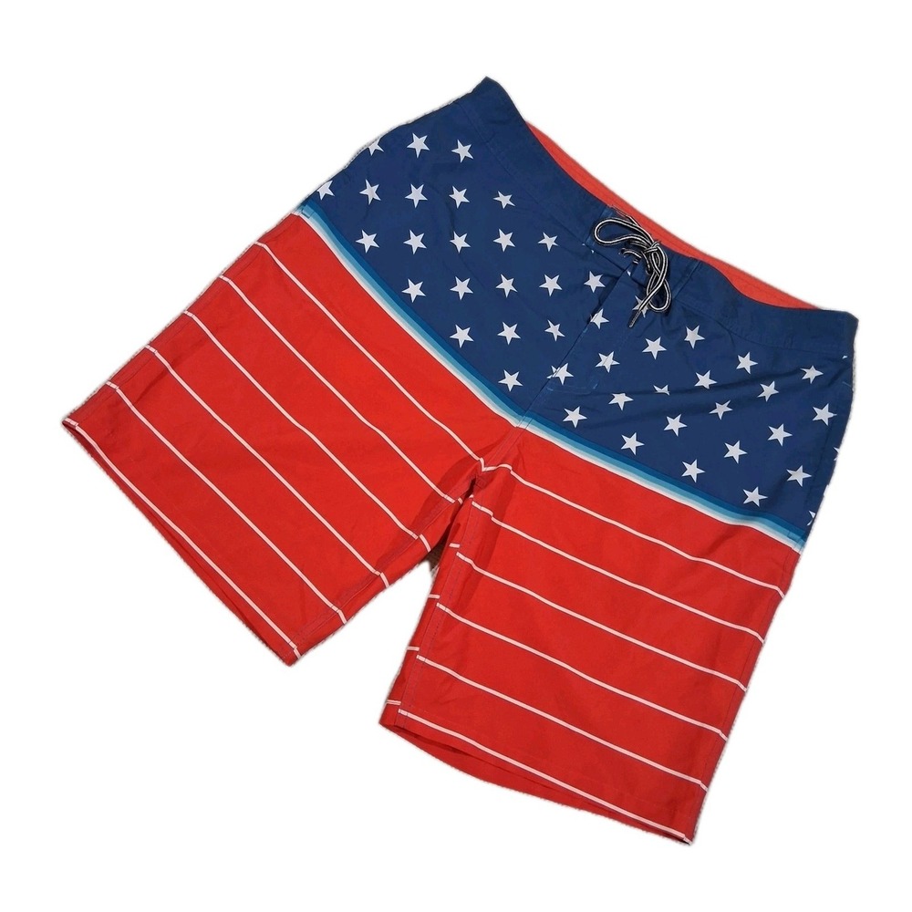 Goodfellow &‎ Co. American Flag Swim Trunks Mens 38W July 4th Patriotic 🇺🇸 USA